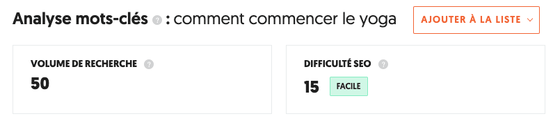 un mot cle courte traine est moins recherche mais aussi moins concurrentiel