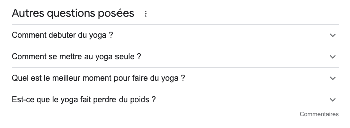 trouver des mots cles long tail grace au bloc autres questions posees