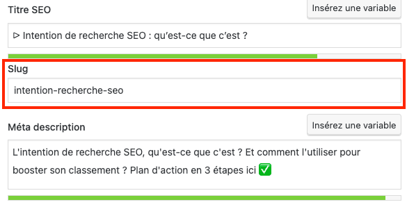 modification du lien hypertexte d'un contenu via un plugin seo