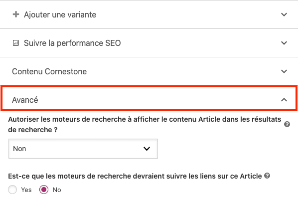 empecher une page d'apparaitre sur les moteurs de recherche grace a yoast seo