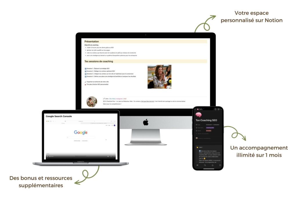 tout ce qui est inclus dans le coaching seo