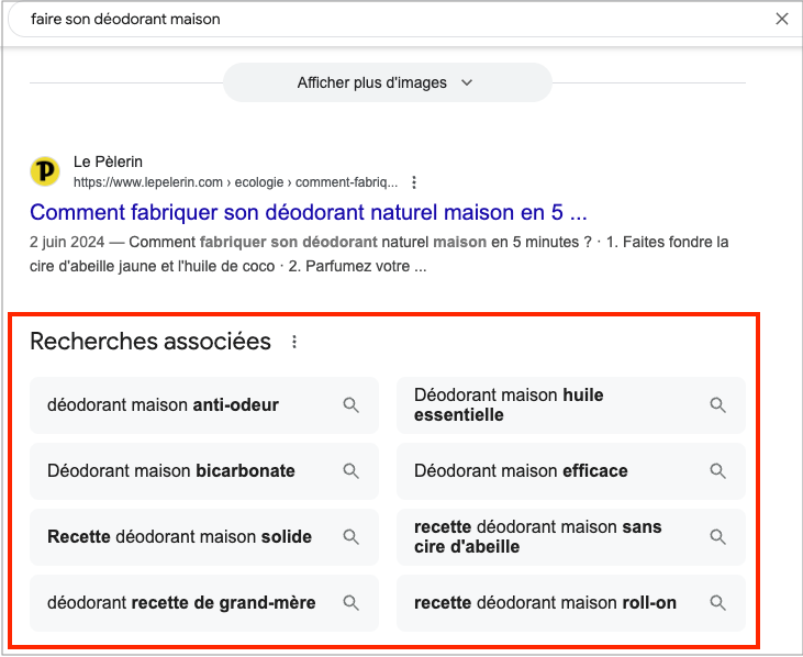 trouver des idees de mots-cles seo grace aux recherches associees sur google
