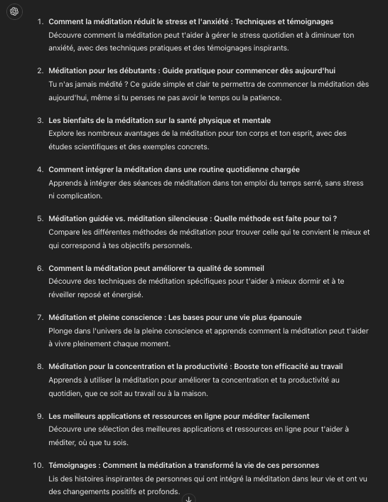 utiiser chatgpt pour trouver des idees articles a rediger